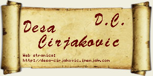 Desa Ćirjaković vizit kartica
